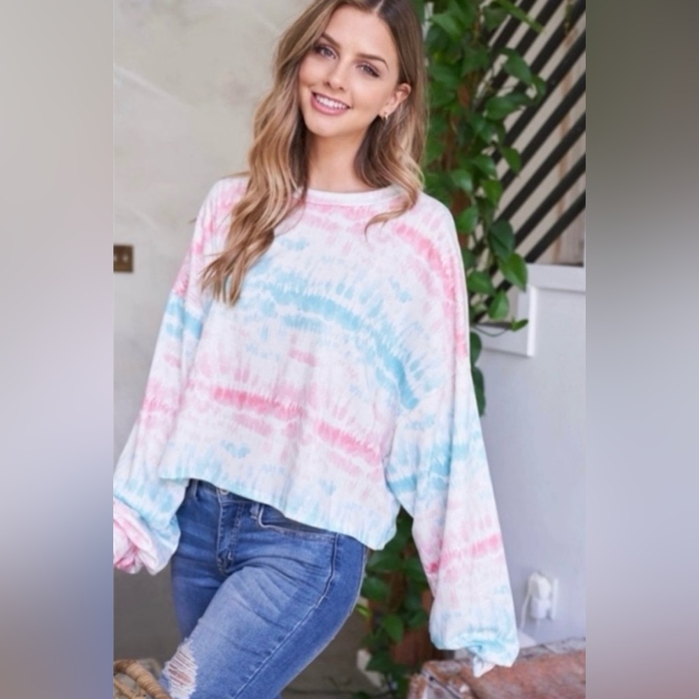 Peach Love California Pastel Tie-Dye Sweatshirt